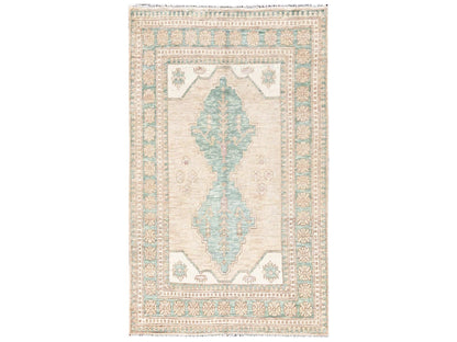 Brown 3'9" x 6'3" Oushak And Peshawar Hand knotted Wool Rug - Sku: O02788