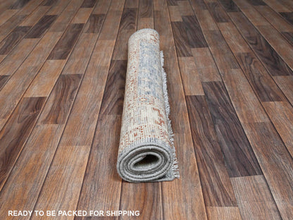 Blue 3'1" x 5'3" Oushak And Peshawar Hand knotted Wool Rug - Sku: O02789
