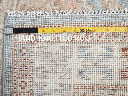Blue 3'1" x 5'3" Oushak And Peshawar Hand knotted Wool Rug - Sku: O02789