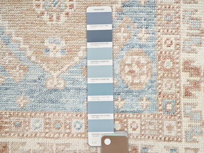 Blue 3'0" x 5'3" Oushak And Peshawar Hand knotted Wool Rug - Sku: O02790