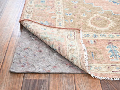 Brown 4'10" x 6'10" Oushak And Peshawar Hand knotted Wool Rug - Sku: O02793