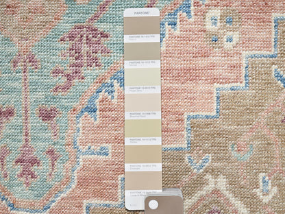 Brown 4'10" x 6'10" Oushak And Peshawar Hand knotted Wool Rug - Sku: O02793