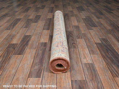 Brown 4'10" x 6'10" Oushak And Peshawar Hand knotted Wool Rug - Sku: O02793