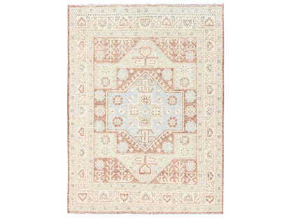 Oushak hand-knotted wool rug in Brown & Ivory, 5' x 6'10" — SKU O02794