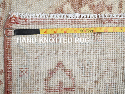 Brown 5'0" x 6'10" Oushak And Peshawar Hand knotted Wool Rug - Sku: O02794