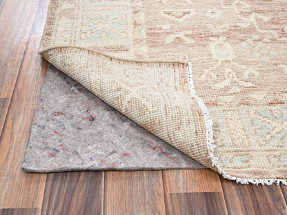 Brown 4'11" x 6'9" Oushak And Peshawar Hand knotted Wool Rug - Sku: O02795