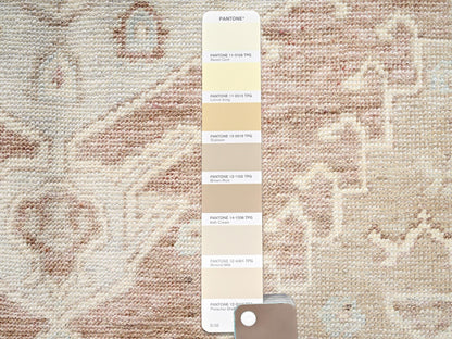 Brown 4'11" x 6'9" Oushak And Peshawar Hand knotted Wool Rug - Sku: O02795