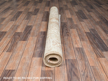 Brown 4'11" x 6'9" Oushak And Peshawar Hand knotted Wool Rug - Sku: O02795