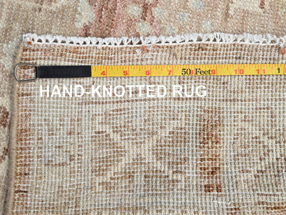 Brown 4'11" x 6'9" Oushak And Peshawar Hand knotted Wool Rug - Sku: O02795