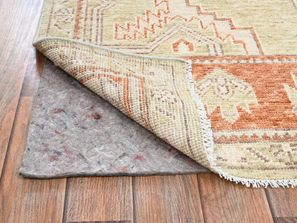Brown 4'10" x 6'9" Oushak And Peshawar Hand knotted Wool Rug - Sku: O02796