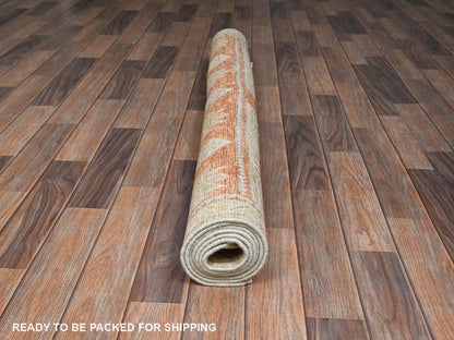 Brown 4'10" x 6'9" Oushak And Peshawar Hand knotted Wool Rug - Sku: O02796
