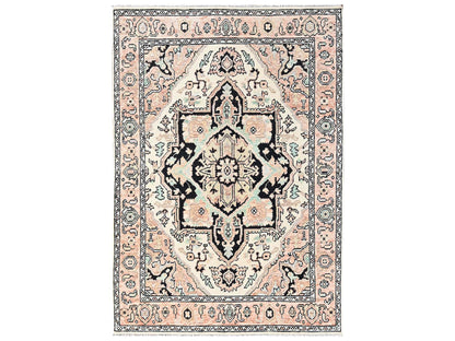 Heriz Tribal & Geometric hand-knotted wool rug in Pink, 4'10" x 7' — SKU O02798
