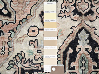 Heriz Tribal & Geometric hand-knotted wool rug in Pink, 4'10" x 7' — SKU O02798 (view 4)
