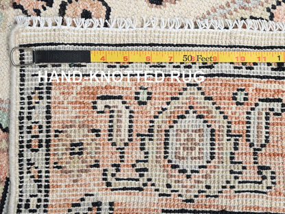 Heriz Tribal & Geometric hand-knotted wool rug in Pink, 4'10" x 7' — SKU O02798 (view 7)