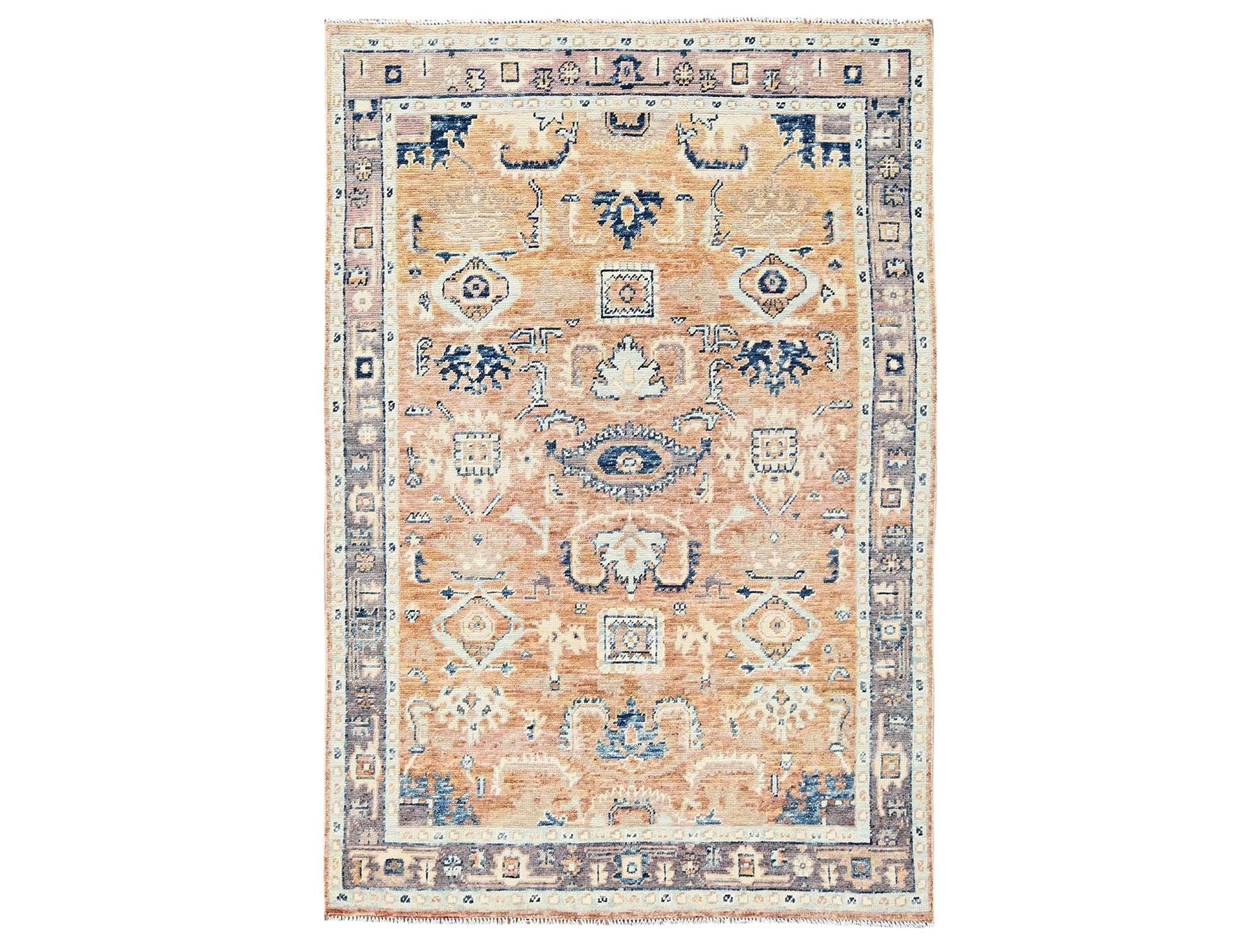Brown 4'8" x 7'0" Tribal & Geometric Hand knotted Wool Rug - Sku: O02799
