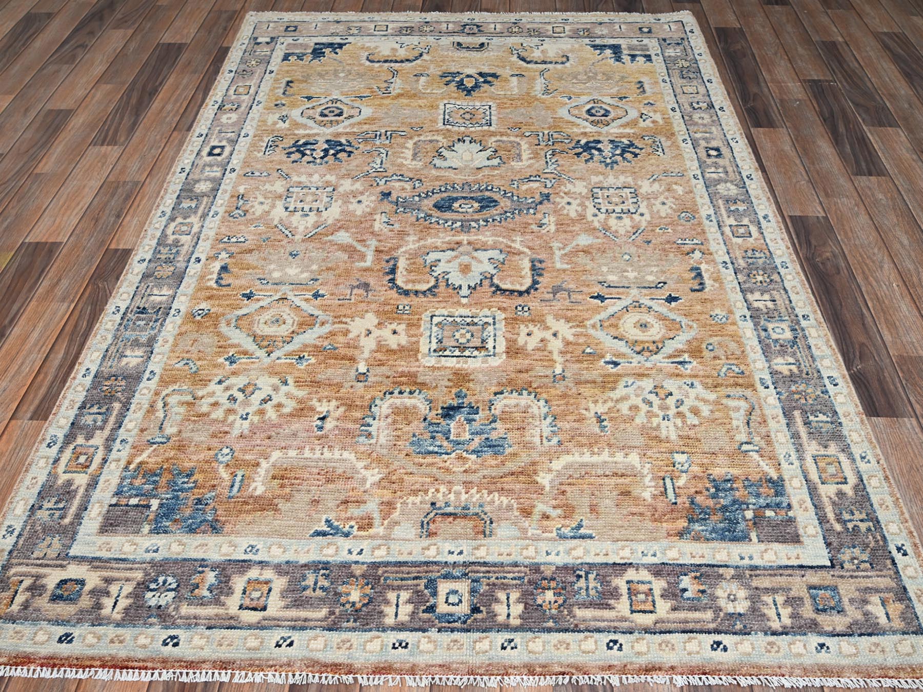 Brown 4'8" x 7'0" Tribal & Geometric Hand knotted Wool Rug - Sku: O02799