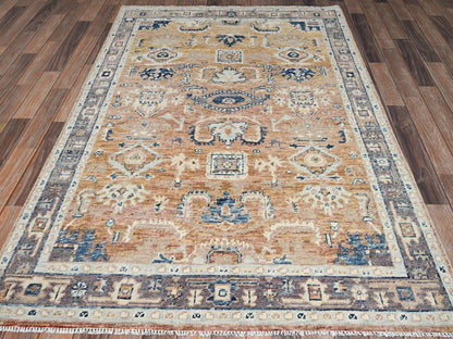 Brown 4'8" x 7'0" Tribal & Geometric Hand knotted Wool Rug - Sku: O02799