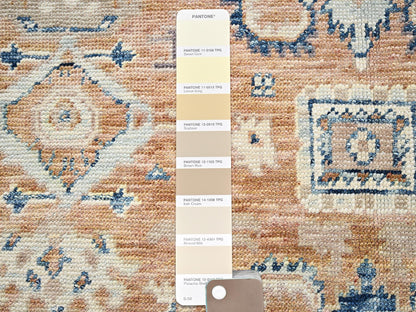 Heriz Tribal & Geometric hand-knotted wool rug in Brown & Chocolate Brown, 4'8" x 7' — SKU O02799 (view 4)