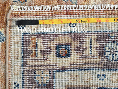Brown 4'8" x 7'0" Tribal & Geometric Hand knotted Wool Rug - Sku: O02799