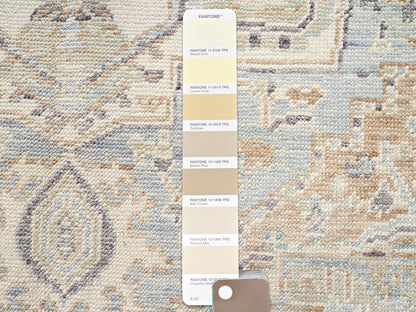 Heriz Tribal & Geometric hand-knotted wool rug in Gray & Ivory, 4'9" x 7' — SKU O02802 (view 4)