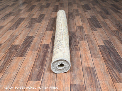 Heriz Tribal & Geometric hand-knotted wool rug in Gray & Ivory, 4'9" x 7' — SKU O02802 (view 5)