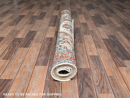 Heriz Tribal & Geometric hand-knotted wool rug in Ivory & Rust, 4'10" x 6'9" — SKU O02803 (view 5)