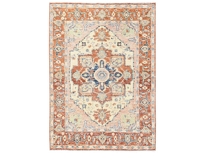 Beige 4'10" x 6'10" Tribal & Geometric Hand knotted Wool Rug - Sku: O02805