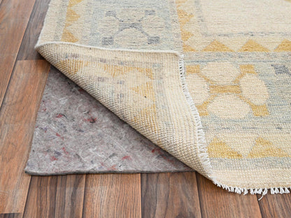 Oushak hand-knotted wool rug in Ivory & Light Blue, 9'7" x 13'11" — SKU O02806 (view 5)