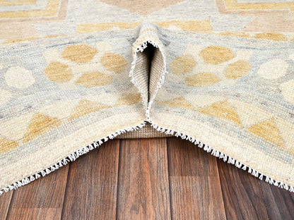 Oushak hand-knotted wool rug in Ivory & Light Blue, 9'7" x 13'11" — SKU O02806 (view 6)