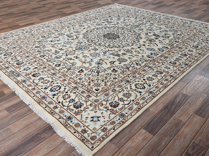 Ivory 8'0" x 10'1" Fine Oriental Hand knotted Wool/Silk Rug - Sku: O02807