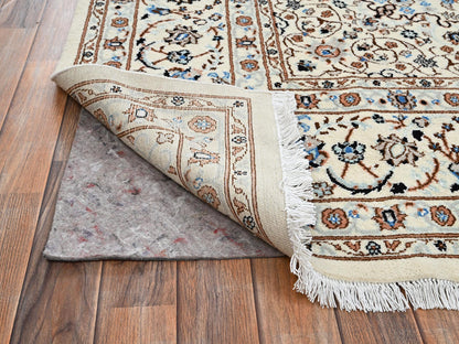 Nain Fine Oriental hand-knotted wool/silk rug in Ivory, 8' x 10'1" — SKU O02807 (view 5)
