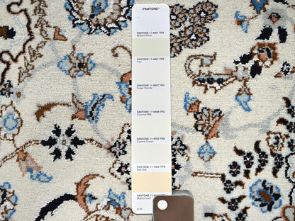 Nain Fine Oriental hand-knotted wool/silk rug in Ivory, 8' x 10'1" — SKU O02807 (view 8)