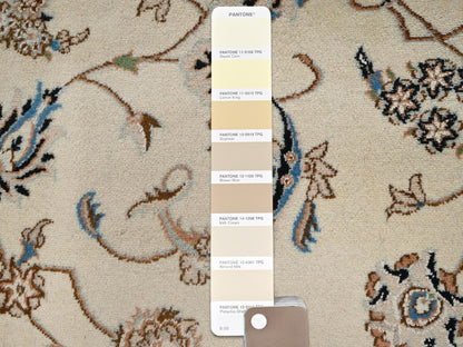 Ivory 8'0" x 10'1" Fine Oriental Hand knotted Wool/Silk Rug - Sku: O02808