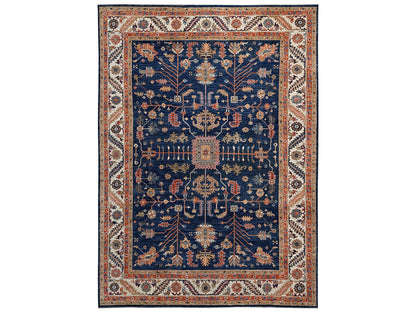Blue 9'10" x 13'8" Heriz Hand knotted Wool Rug - Sku: O02810