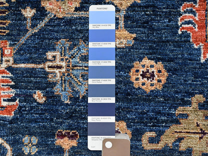 Blue 9'10" x 13'8" Heriz Hand knotted Wool Rug - Sku: O02810