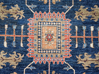 Blue 9'10" x 13'8" Heriz Hand knotted Wool Rug - Sku: O02810