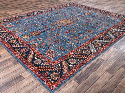 Blue 8'2" x 10'1" Heriz Hand knotted Wool Rug - Sku: O02811