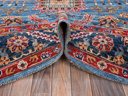 Blue 8'2" x 10'1" Heriz Hand knotted Wool Rug - Sku: O02811