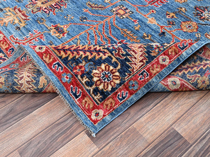 Blue 8'2" x 10'1" Heriz Hand knotted Wool Rug - Sku: O02811