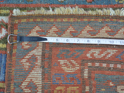Antique hand-knotted wool rug in Blue & Red, 4'8" x 7'2" — SKU O028231 (view 5)