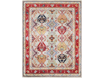 Green 7'10" x 9'10" Oushak And Peshawar Hand knotted Wool Rug - Sku: O0302