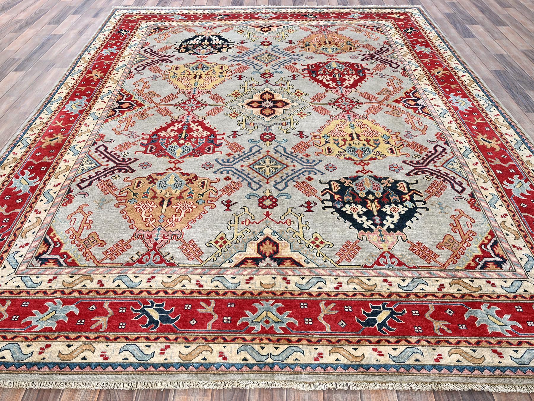 Green 7'10" x 9'10" Oushak And Peshawar Hand knotted Wool Rug - Sku: O0302