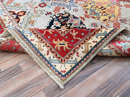 Green 7'10" x 9'10" Oushak And Peshawar Hand knotted Wool Rug - Sku: O0302
