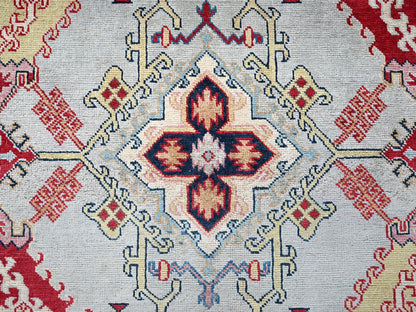 Oushak Oushak hand-knotted wool rug in Green & Red, 7'10" x 9'10" — SKU O0302 (view 8)