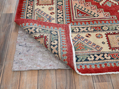 Red 7'10" x 9'9" Tribal Hand knotted Wool Rug - Sku: O0310