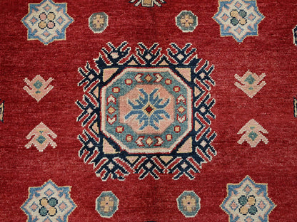 Kazak Kazak hand-knotted wool rug in Red & Ivory, 7'10" x 9'9" — SKU O0310 (view 8)