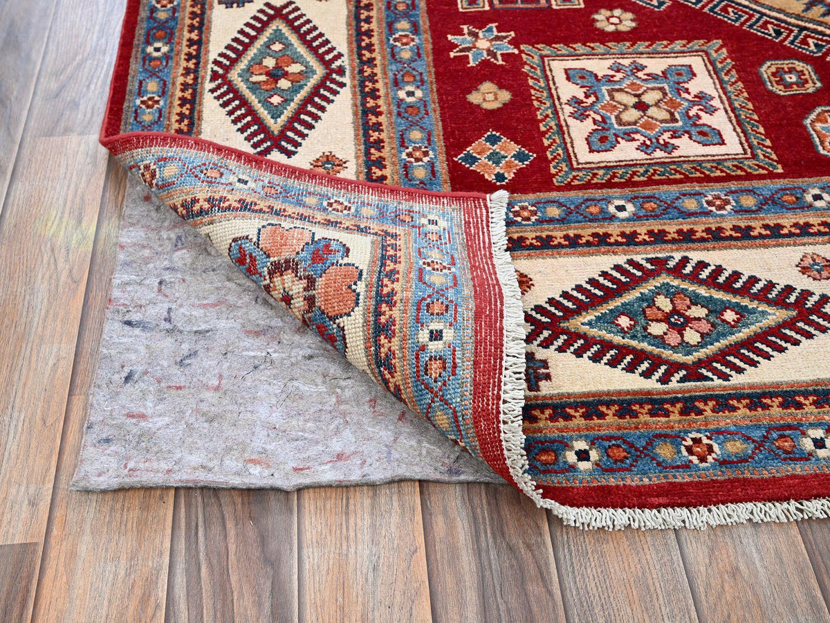 Kazak Kazak hand-knotted wool rug in Red & Ivory, 5'11" x 8'10" — SKU O0315 (view 5)