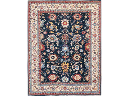 Blue 9'0" x 11'7" Heriz Hand knotted Wool Rug - Sku: O0317