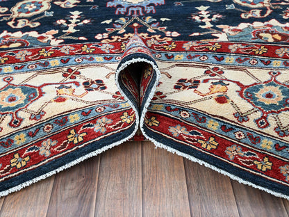 Blue 9'0" x 11'7" Heriz Hand knotted Wool Rug - Sku: O0317