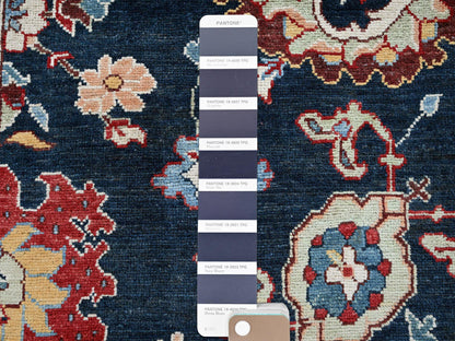 Blue 9'0" x 11'7" Heriz Hand knotted Wool Rug - Sku: O0317